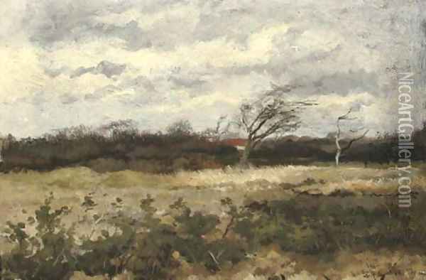 A windy day in autumn Oil Painting - Johan Mari Ten Kate