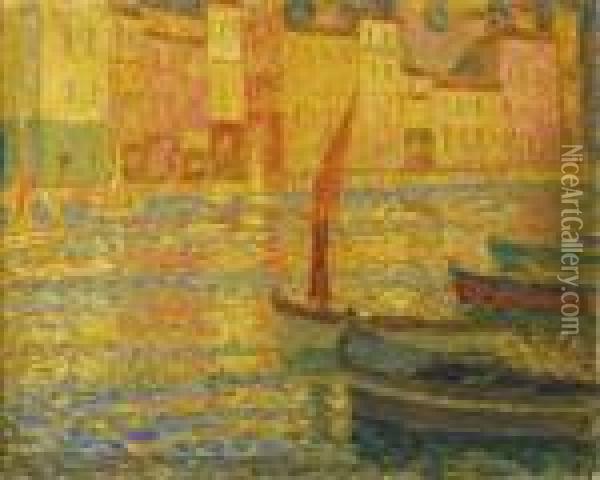 Le Port De Villefranche Oil Painting - Henri Eugene Augustin Le Sidaner