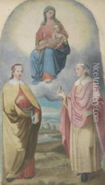 Apparizione Della Vergine Oil Painting - Francesco Podesti