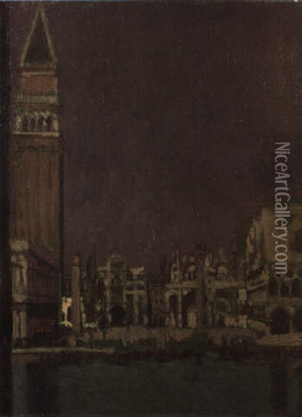 Le Palais Des Doges Au Crepuscule, Venice Oil Painting - Walter Sickert