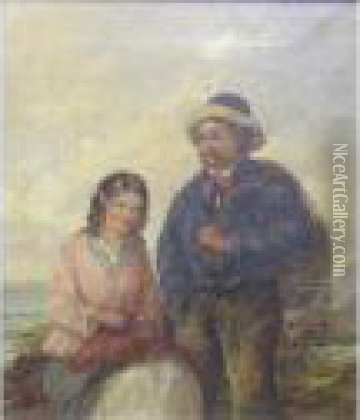 Fisherman And His Sweetheart Oil Painting - George W. Horlor