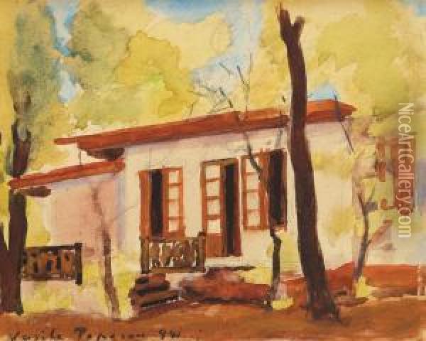 Casa De La Fundeni Oil Painting - Vasile Popescu