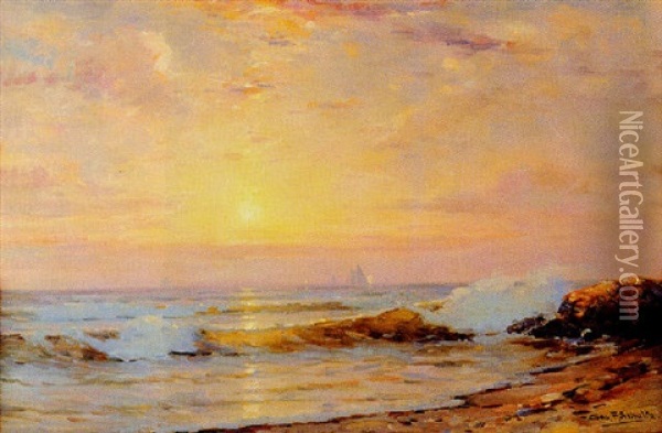 Coastal Scene Oil Painting - George F. Schultz