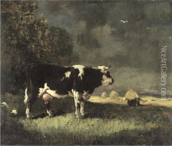 Cattle At Pasture Oil Painting - Constant Troyon