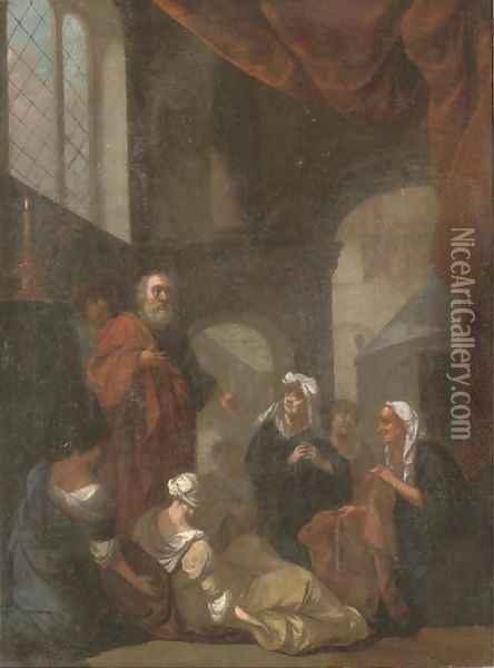 St. Peter and Tabatha Oil Painting - Dutch School