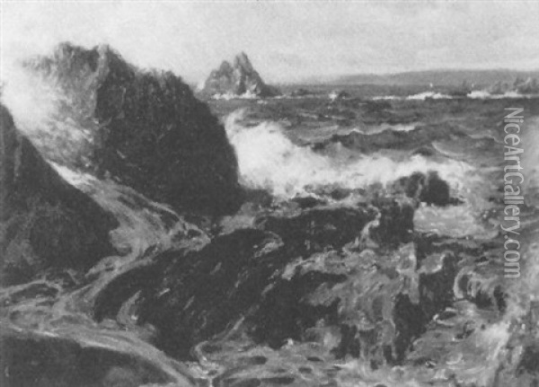 Coastal Rocks Oil Painting - Mary Louise Fairchild