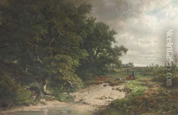 The Well In The Heath Oil Painting - Hendrik D. Kruseman Van Elten