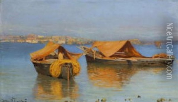Fischerboote Im Golf Von Neapel Oil Painting - Holger Hvitfeldt Jerichau