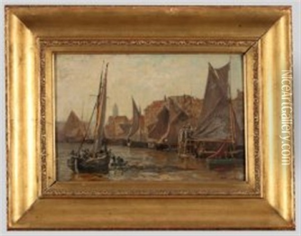 Hafen Von Ostende Oil Painting - Friedrich Ernst Morgenstern