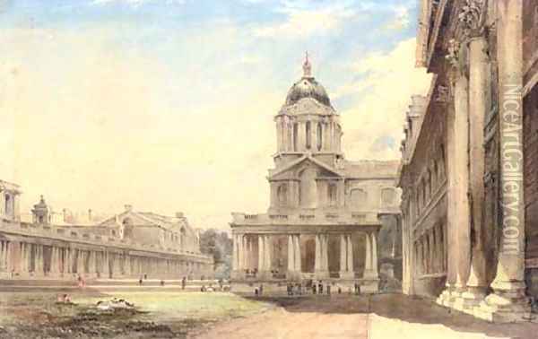 The Royal Hospital, Greenwich, London Oil Painting - James Holland