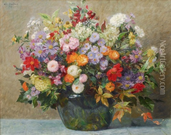 Bouquet Of Flowers Oil Painting - Wilhelm Ludwig Heinrich Claudius