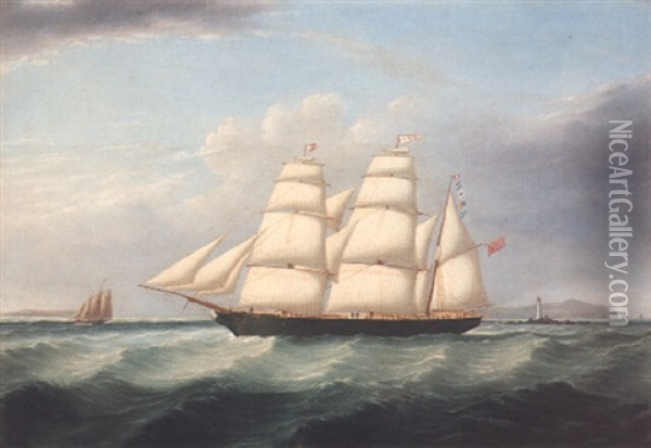 The Barque Elizabeth Martin Off The Skerries Oil Painting - Joseph Heard
