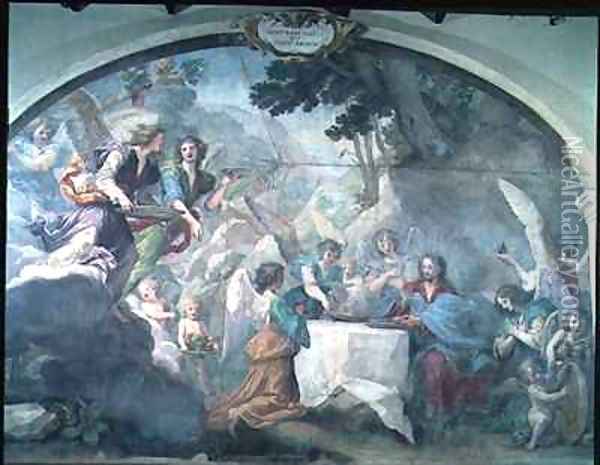 Christ served by Angels 2 Oil Painting - Baldassarre Franceschini