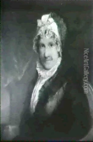 Portrait Of Mrs. Sarah Lawrence Bass Oil Painting - John Johnston