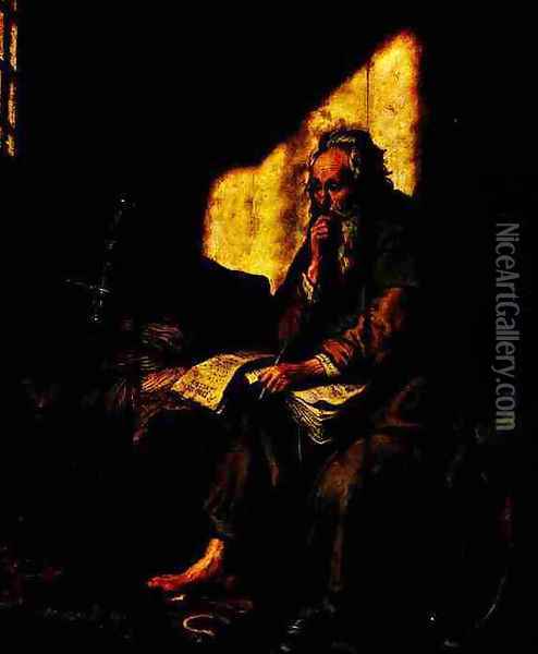 St. Paul in Prison Oil Painting - Rembrandt Van Rijn