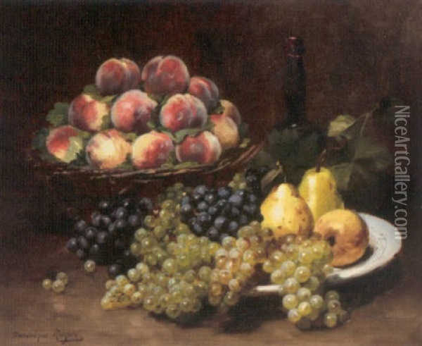 Still Life With Fruit Oil Painting - Dominique Hubert Rozier