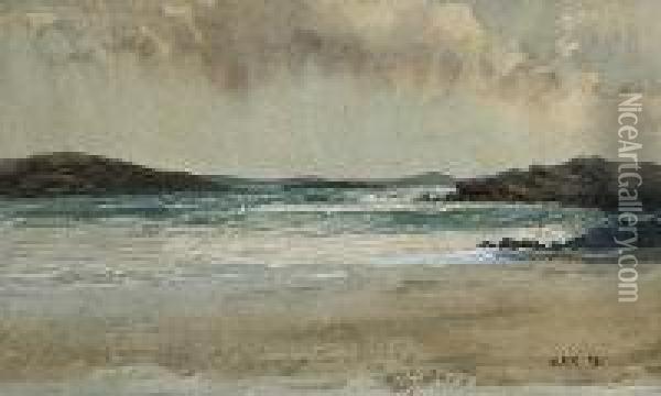 Beach Scene, Donegal Oil Painting - William Percy French