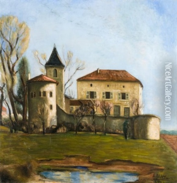 Le Chateau De Saint-bernard, Ain Oil Painting - Andre Utter