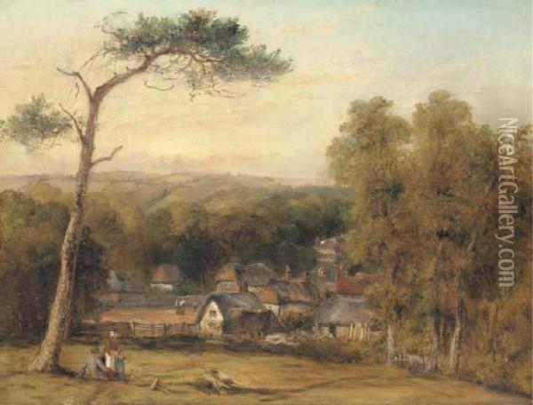 A View Of Shorewell, Isle Of Wight Oil Painting - Frederick Waters Watts
