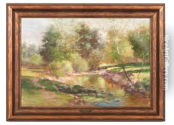 Landscape With Brook Oil Painting - John Elwood Bundy