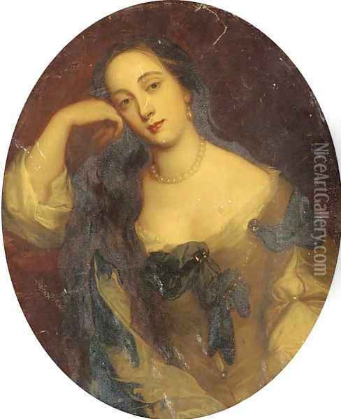 Portrait of Barbara Villiers, Countess of Castlemaine, in a white dress Oil Painting - Sir Peter Lely