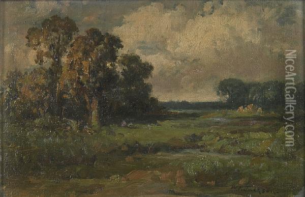 Oak Trees In Yolo County Oil Painting - William Jackson