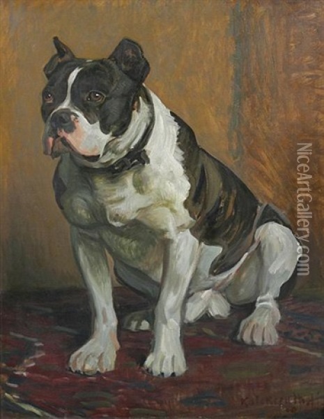 Taps, Die Sitzende Bulldogge Des Kunstlers Oil Painting - Karl Walter Leopold von Kalckreuth