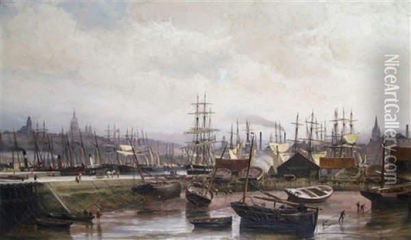 Bassin - Boulogne Sur Mer Oil Painting - Cornelis Christiaan Dommelshuizen