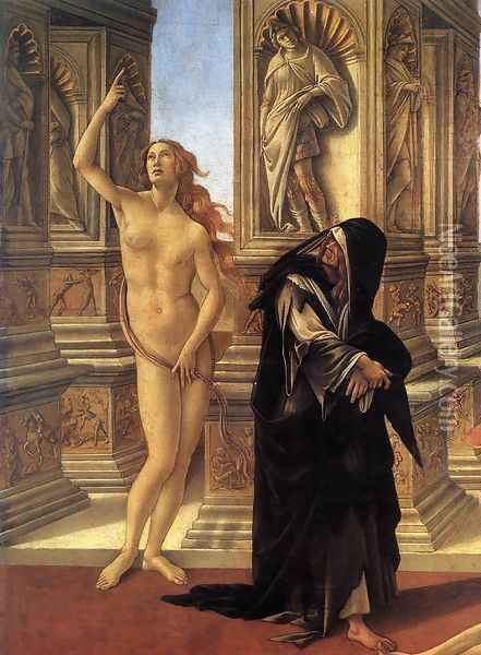 Calumny (detail 1) 1495 Oil Painting - Sandro Botticelli
