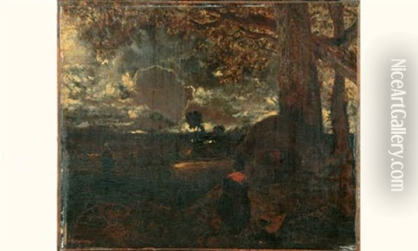 Effet De Nuages A Contre-jour Oil Painting - Theodore Rousseau