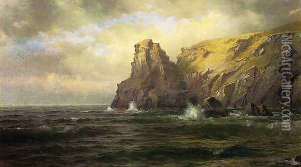 Cliffs of Cornwall Oil Painting - William Trost Richards
