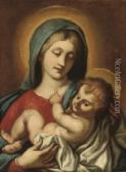 The Madonna And Child Oil Painting - Luca Giordano