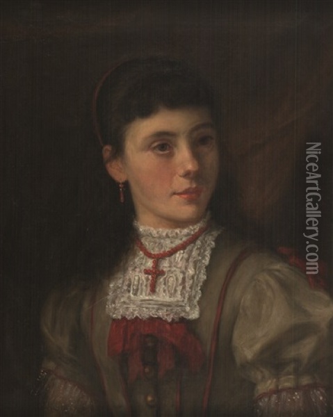 Portrait Einer Jungen Dame Oil Painting - Ernst Meister