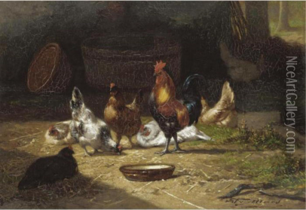 Farmyard Scene Oil Painting - Eugene Remy Maes