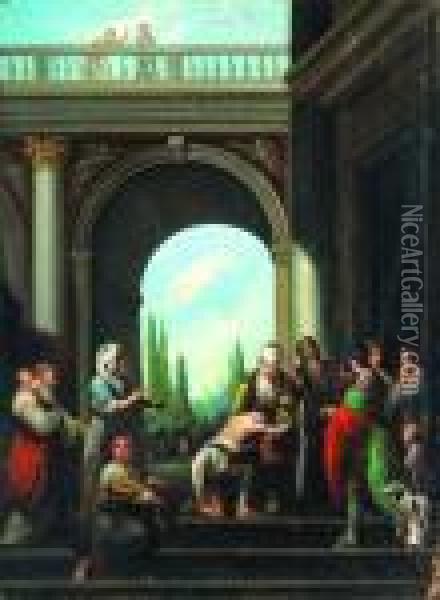 El Regreso Del Hijo Prodigo Oil Painting - Nicolas Poussin