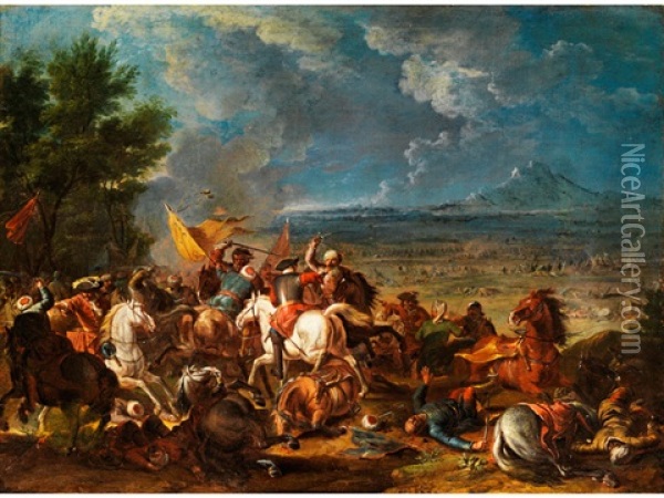 Schlachtengemalde Im Turkenkrieg Oil Painting - Karel Breydel