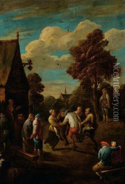 Dancing Company Oil Painting - David The Elder Teniers