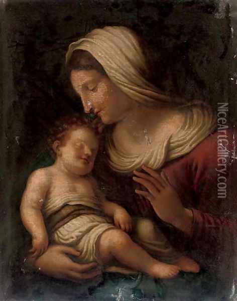 The Madonna and Child 3 Oil Painting - Tiziano Vecellio (Titian)