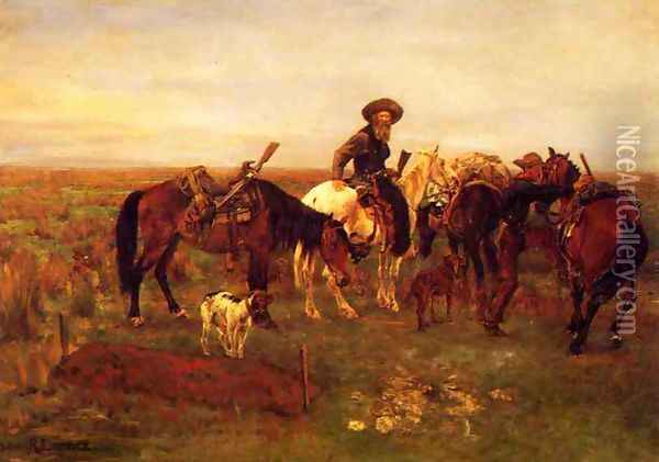 Burial on The Plains Oil Painting - Richard Lorenz
