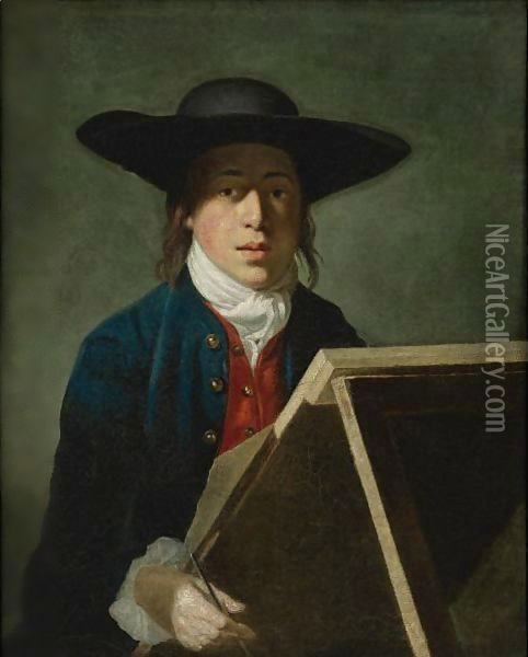 Portrait Of George Morland When A Young Man (At An Easel) Oil Painting - Henry Robert Morland
