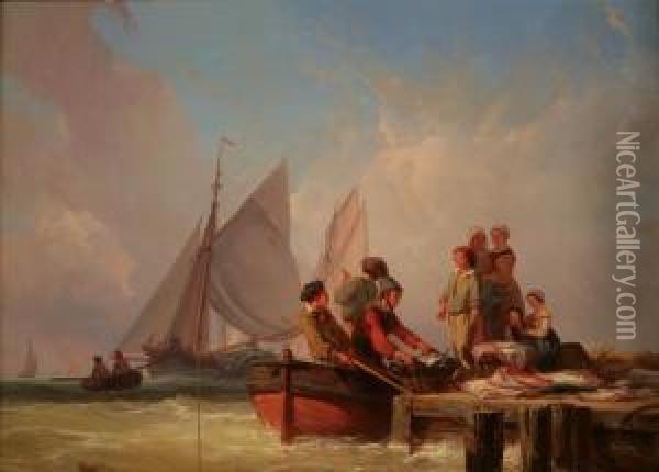 Pescatori Arrivano In Porto Oil Painting - Auguste Delacroix
