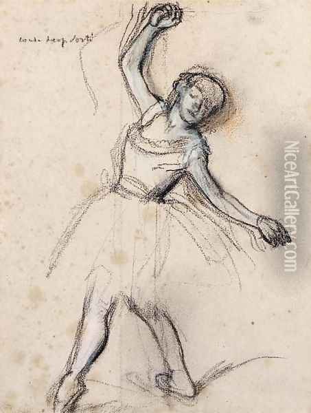 Danseuse en 'Quatrieme devant' Oil Painting - Edgar Degas