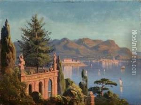 Ville Sul Lago Maggiore Oil Painting - Giovan Battista Lelli