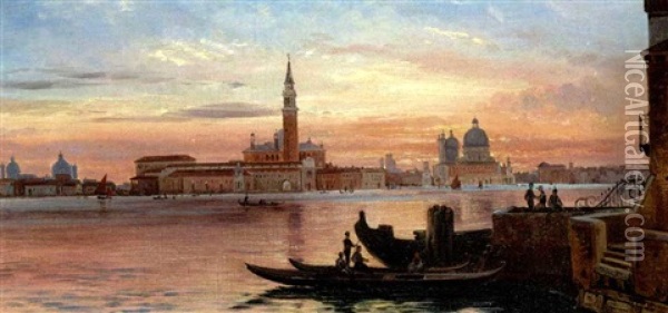 Venedig I Solnedgangen Oil Painting - Carl Frederik Peder Aagaard