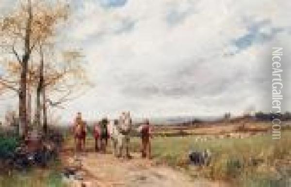 The Plough Team, Bredons Norton Oil Painting - David Bates