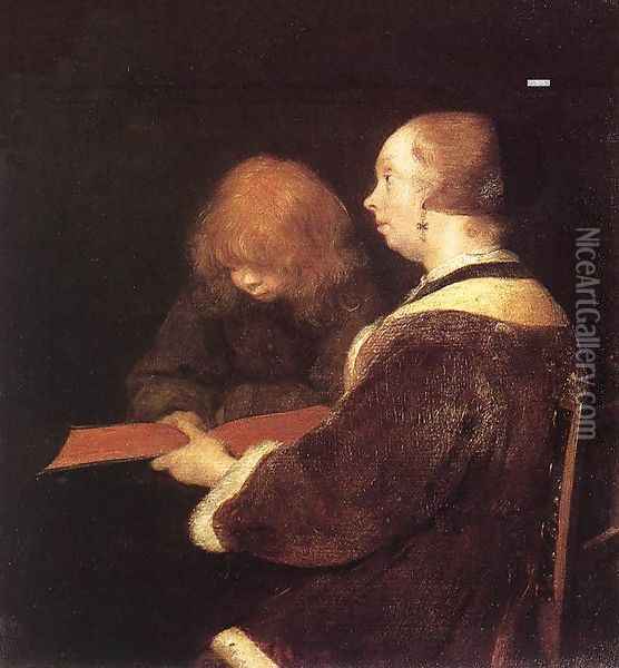 The Reading Lesson Oil Painting - Gerard Terborch