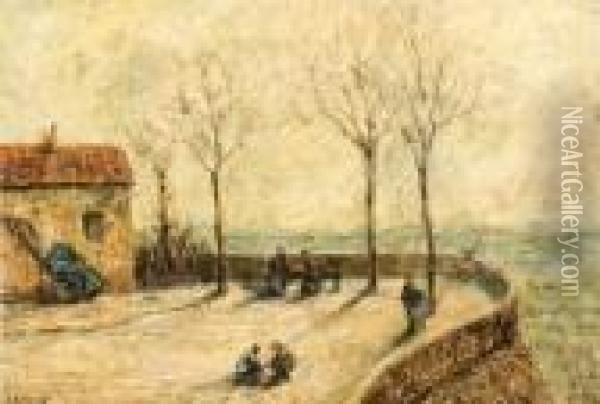 Terrasse. Oil Painting - Louis Hilaire Carrand