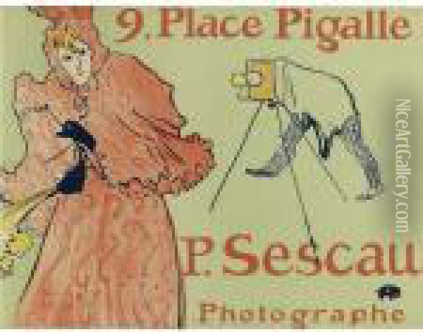 Le Photographe Sescau (d. 353; A. 69; W. P22 A; Adr. 60) Oil Painting - Henri De Toulouse-Lautrec