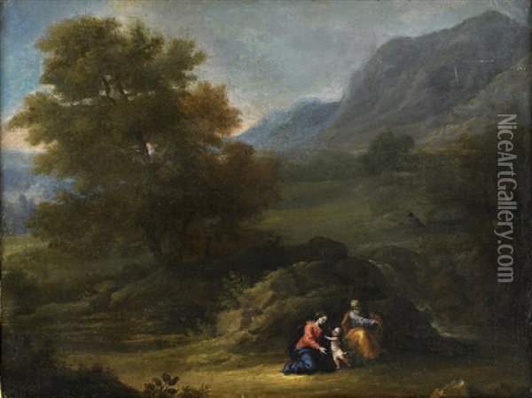 The Holy Family Oil Painting - Claude Lorrain