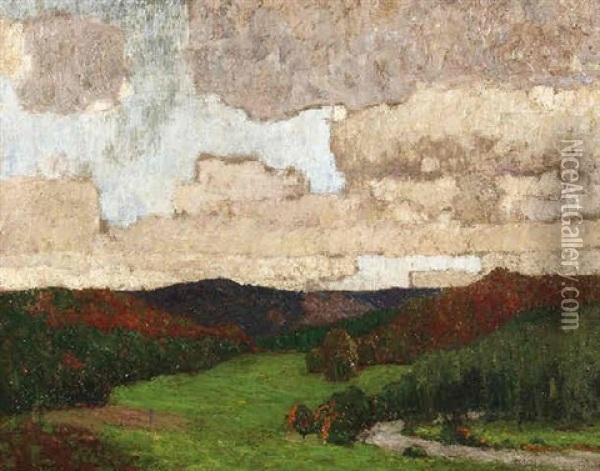 Herbstlandschaft Mit Wolkenverhangenem Himmel Oil Painting - Walter Ophey